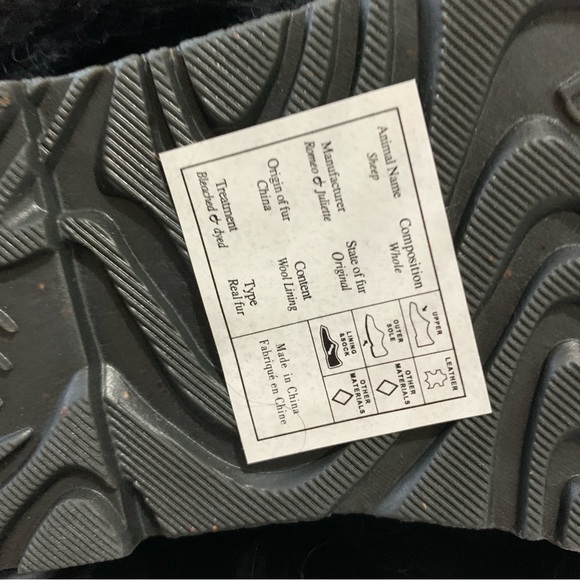 Bearpaw Boetis II Black Real Fur Winter Boots Women’s 7 New In Box - Picture 10 of 14